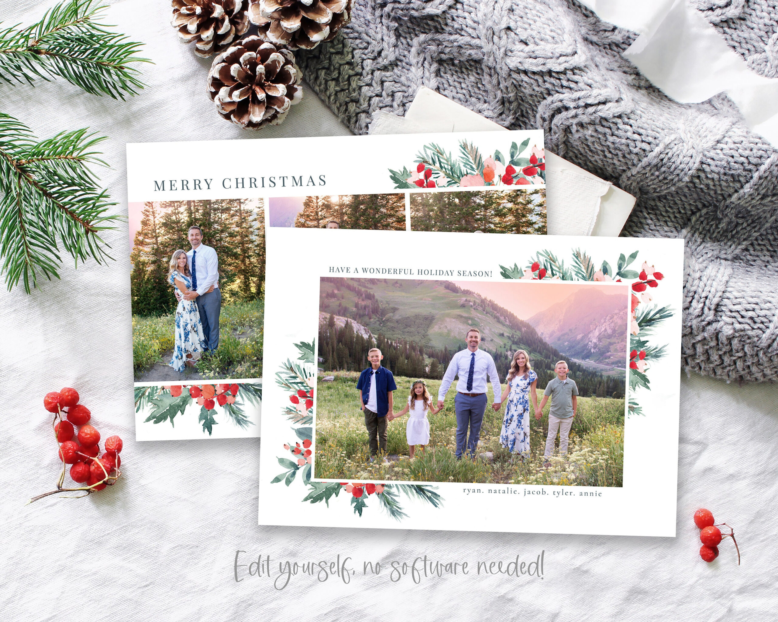 Christmas Card Template Christmas Cards Template 5X7 Photo in Etsy Christmas Card Templates