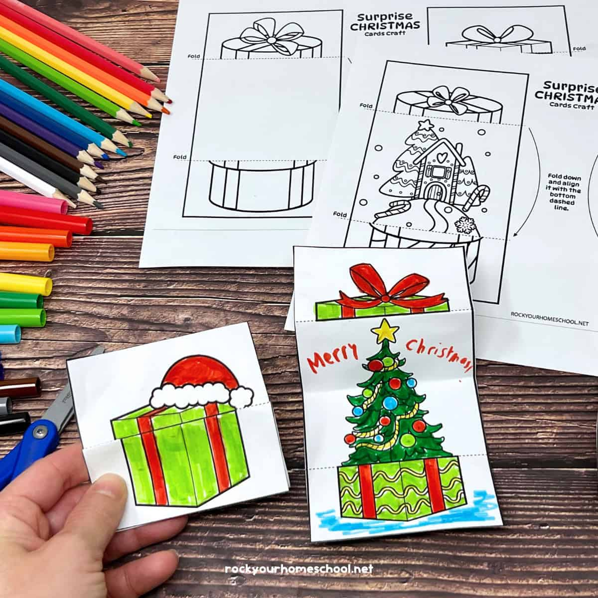 Christmas Cards For Kids To Color For Fun Surprises (12 Free) in Christmas Cards Templates