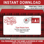 Christmas Envelope   Buffalo Plaid Intended For Christmas Envelope Templates