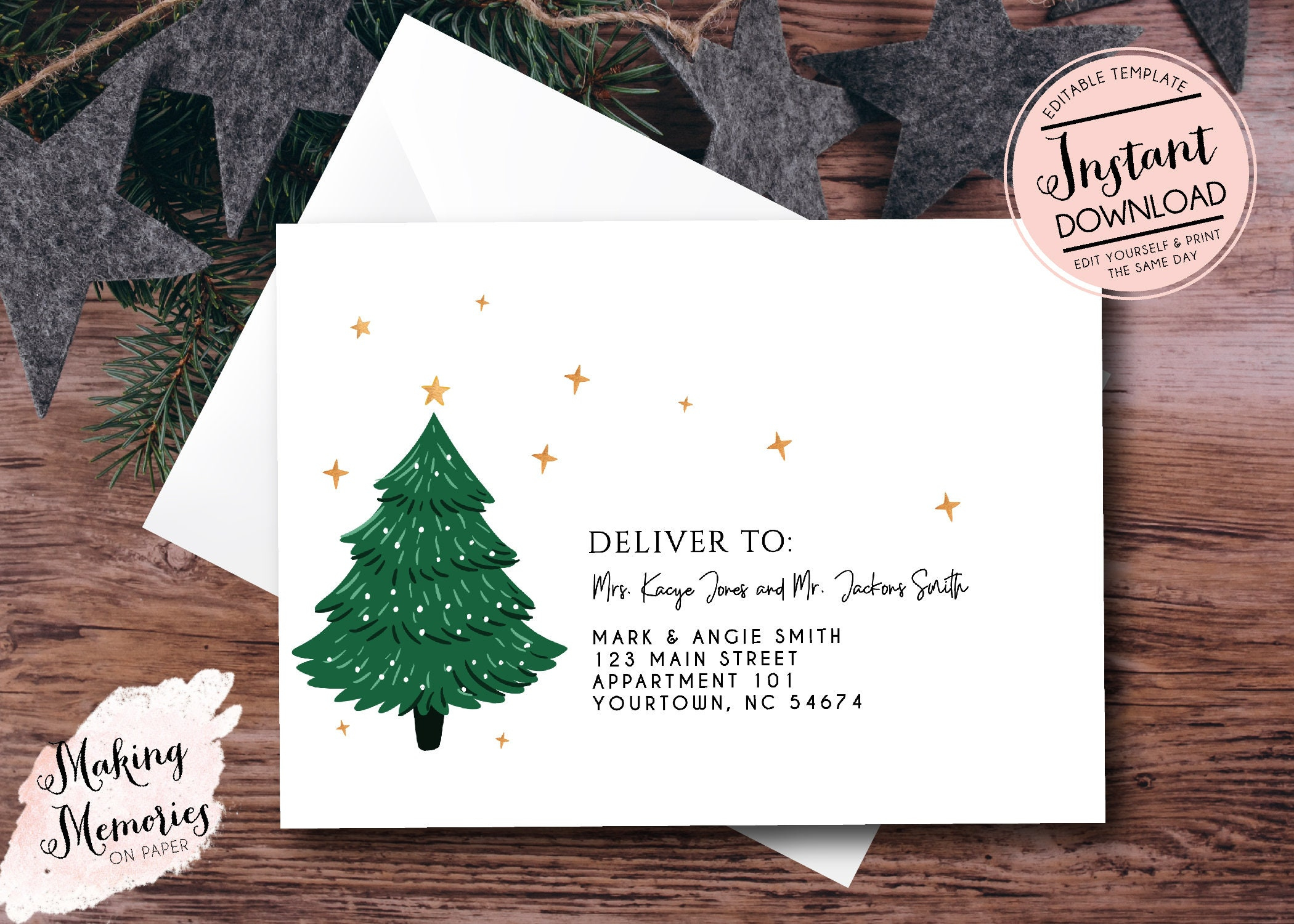 Christmas Envelope Template, Editable Christmas Envelope inside Christmas Envelope Templates