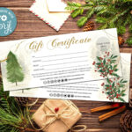 Christmas Gift Certificate Template, Editable Christmas Gift Card Pertaining To Christmas Present Gift Certificate Templates