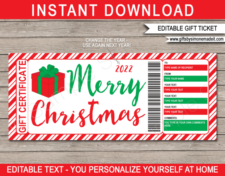 Christmas Gift Card Templates Free