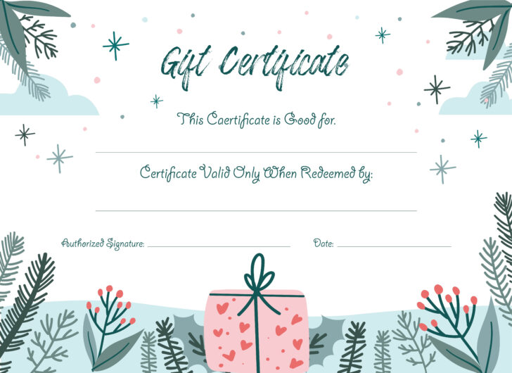 Christmas Gift Certificate Templates Free