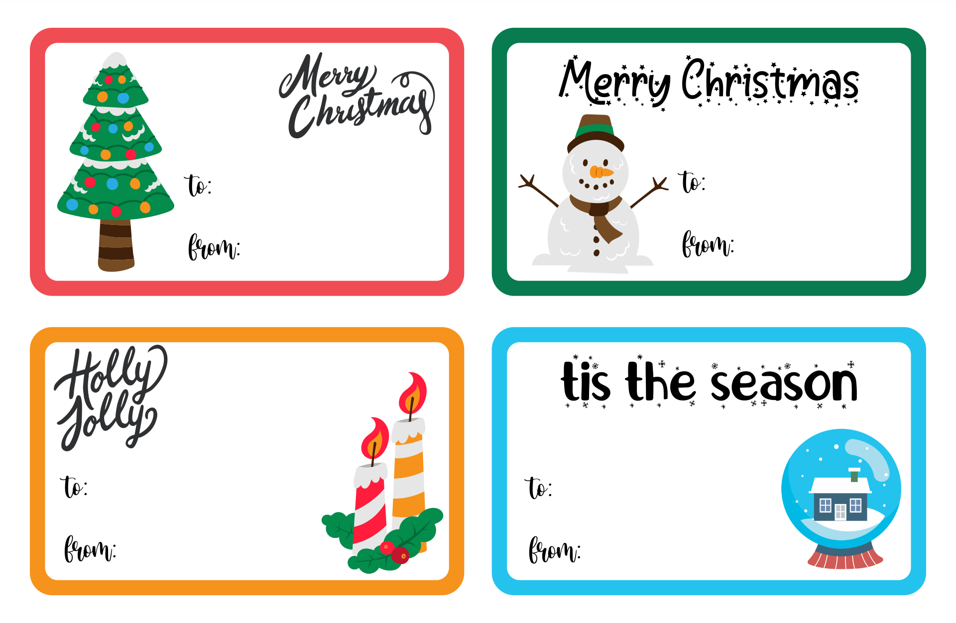 Christmas Gift Tags Templates - 10 Free Pdf Printables | Printablee intended for Christmas Gift Tag Templates