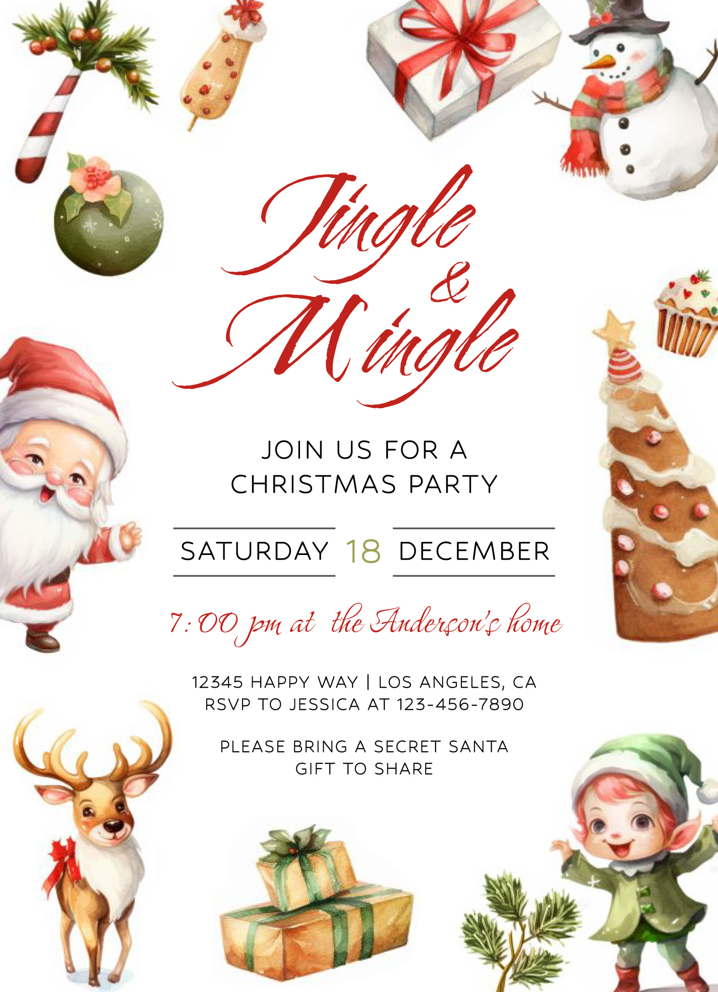 Christmas Invitation Free Google Docs Template - Gdoc.io for Christmas Party Invite Templates Free