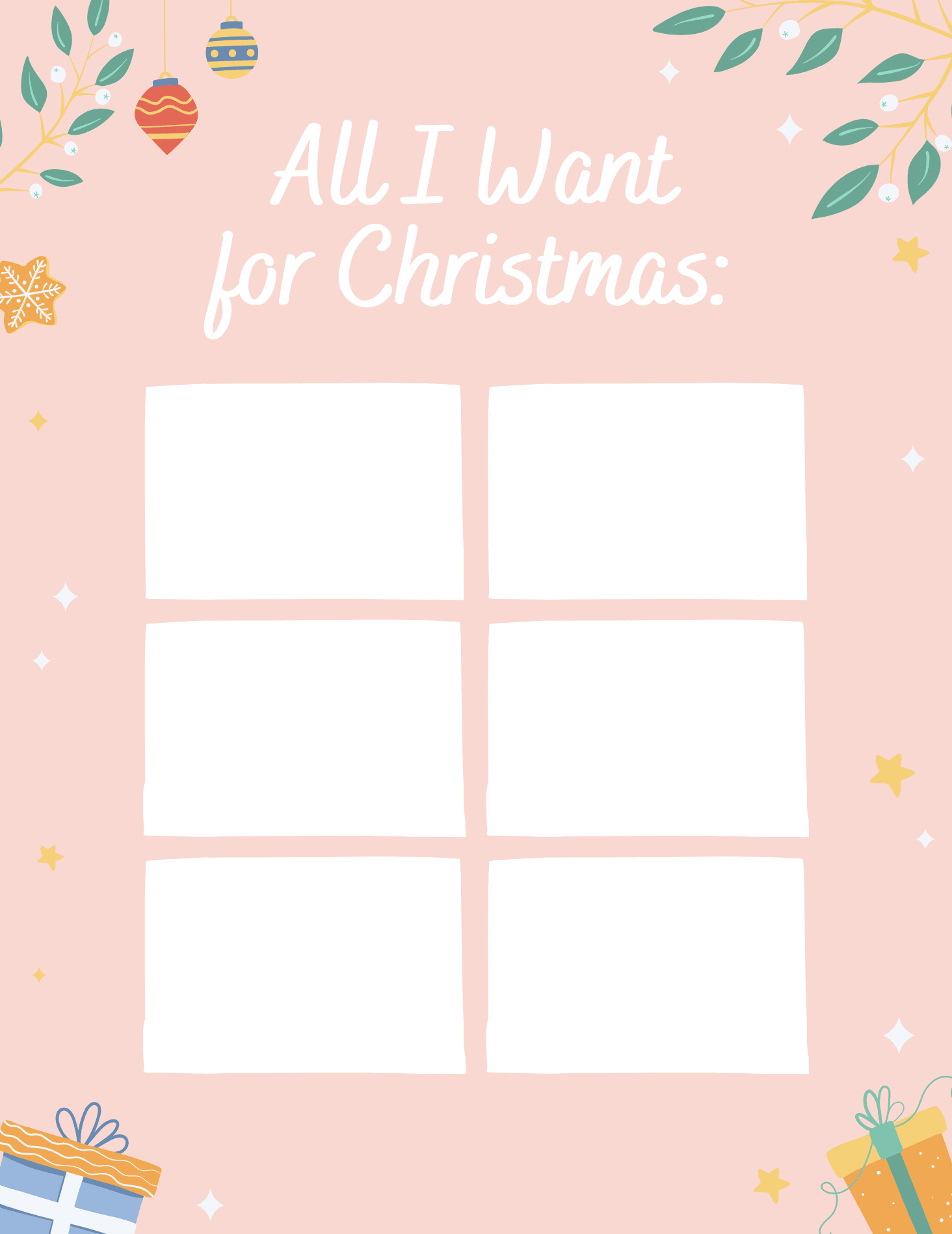 Christmas List Template {9 Free Gorgeous Printables!} - Make Life for Cute Christmas Wish List Templates