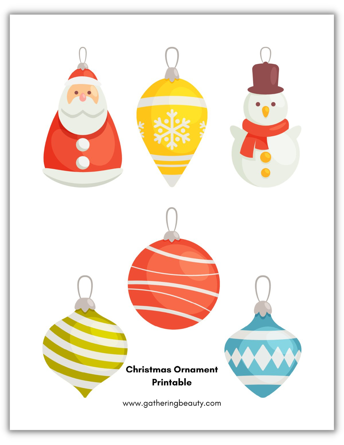 Christmas Ornament Printable — Gathering Beauty regarding Printable Templates Christmas Tree Ornaments