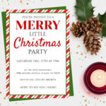 Christmas Party Invitation Template, Instant Download, Holiday Intended For Christmas Invite Templates