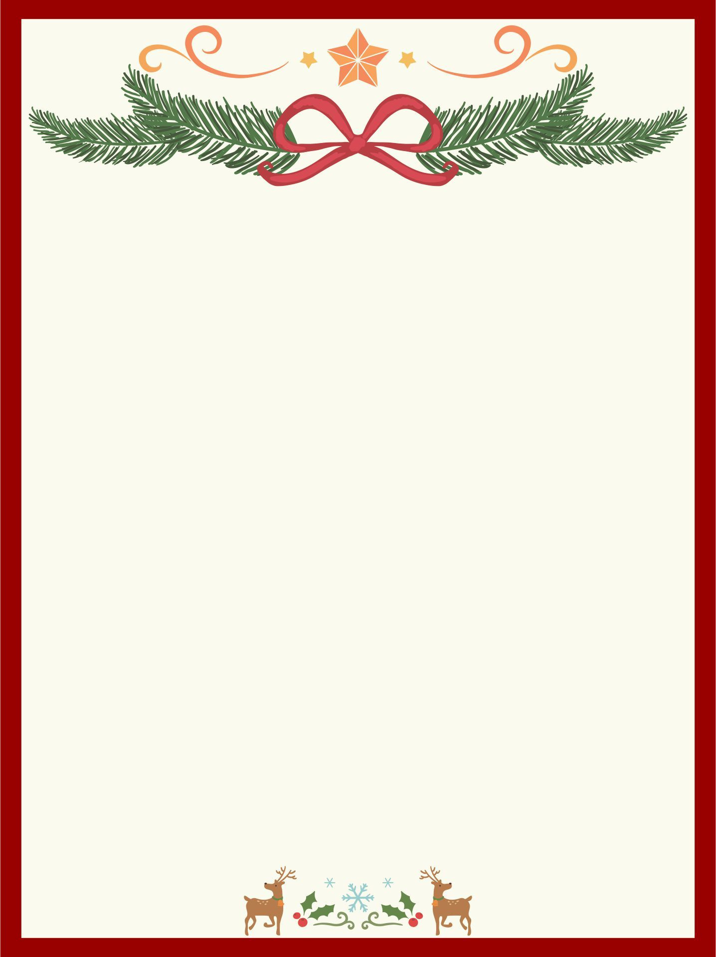 Christmas Stationary Borders - 15 Free Pdf Printables | Printablee for Christmas Stationery Free Templates