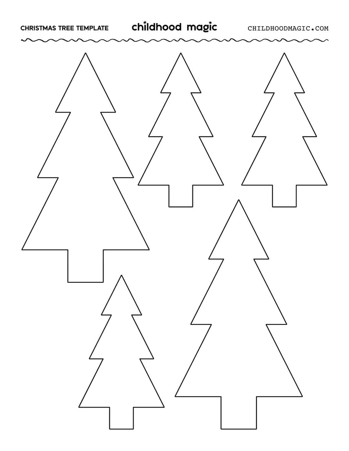 Christmas Tree Outline - Childhood Magic intended for Full Page Printable Christmas Tree Templates