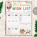 Christmas Wish List For Kids Editable Template, Personalized Throughout Christmas Present List Templates