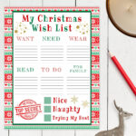 Christmas Wish List Printable Template For Kids, Editable Holiday Throughout Christmas Wish List Templates Printable