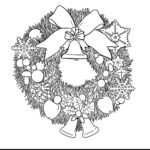 Christmas Wreath And Christmas Bell. Christmas Template For In Christmas Wreath Templates To Color