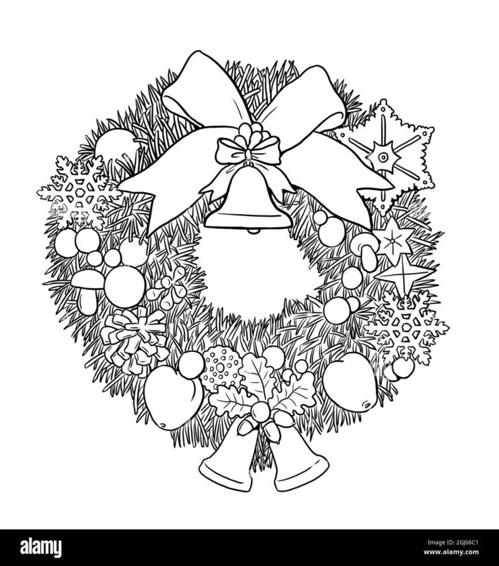 Christmas Wreath Templates to Color