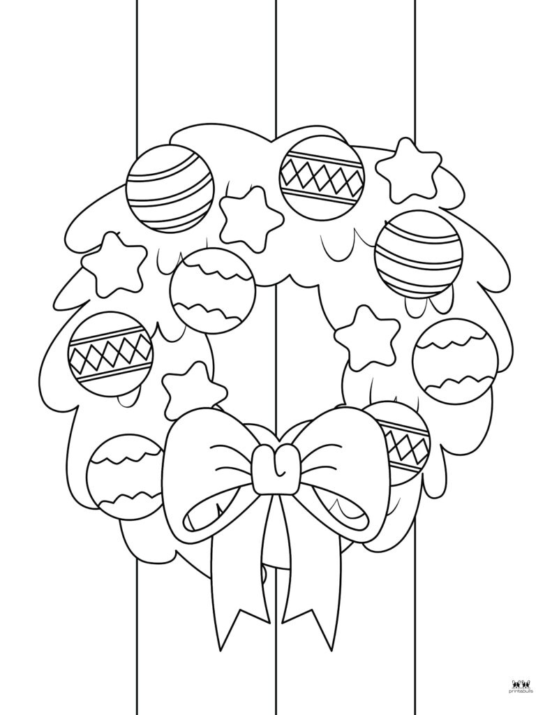 Christmas Wreath Coloring Pages - 25 Free Pages | Printabulls with Christmas Wreath Templates to Color