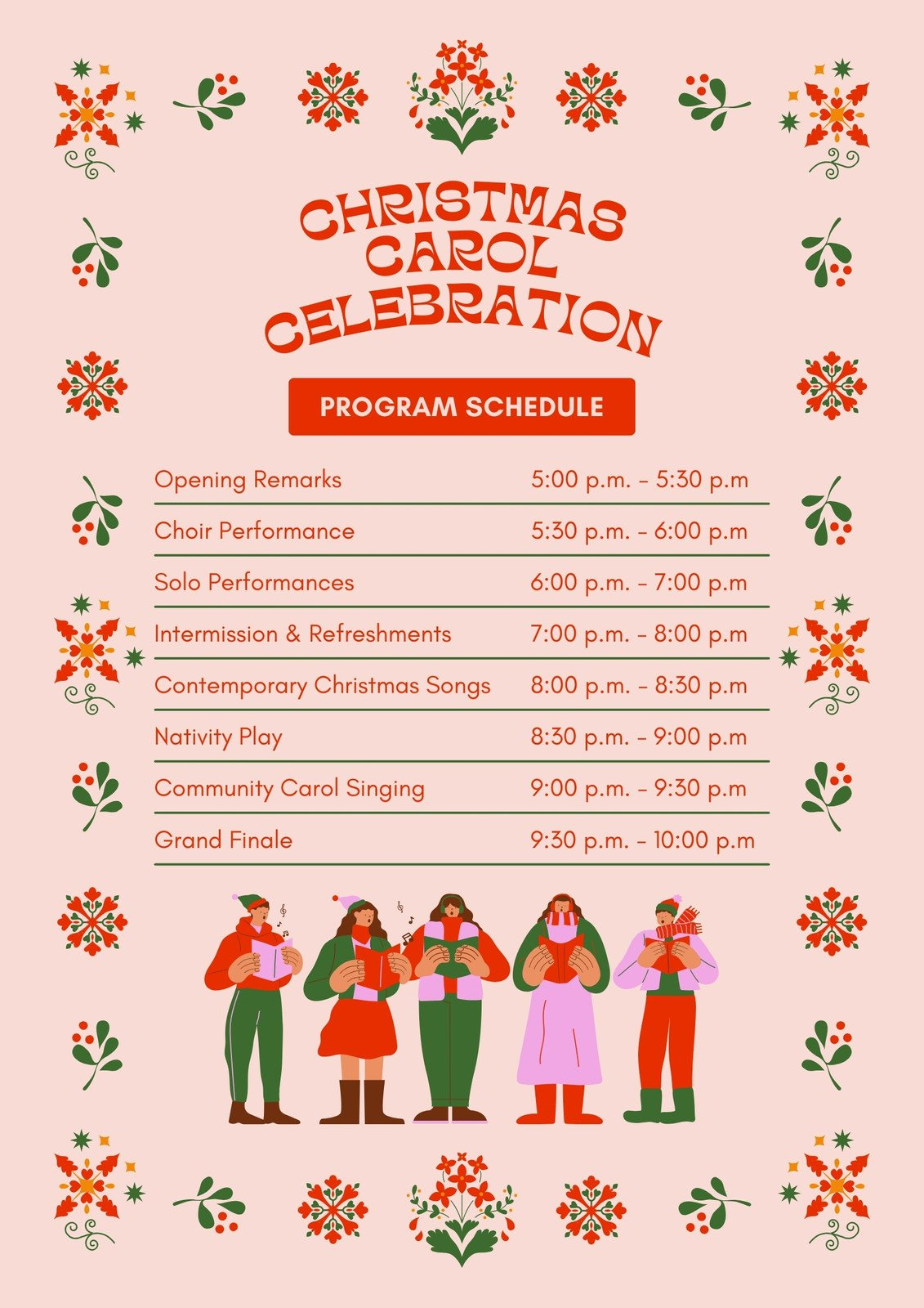 Custom Printable Christmas Program Templates | Canva throughout Christmas Program Templates