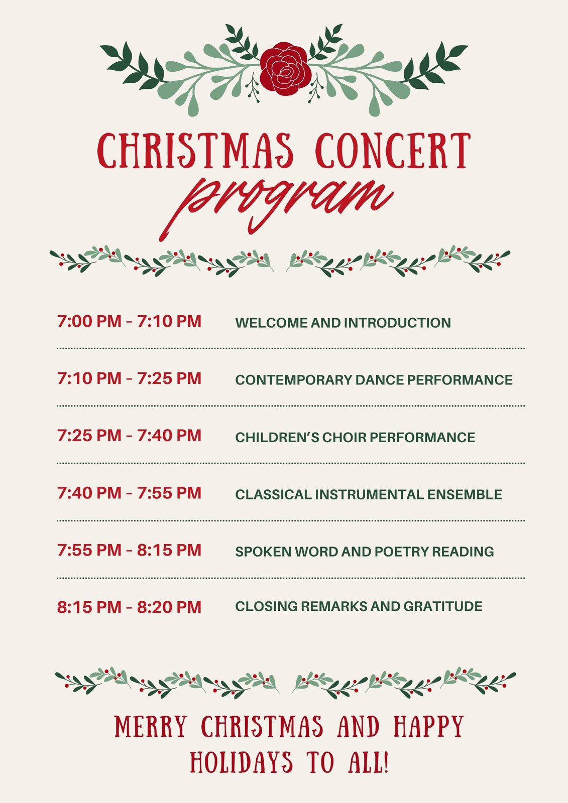 Custom Printable Christmas Program Templates | Canva with regard to Christmas Program Templates