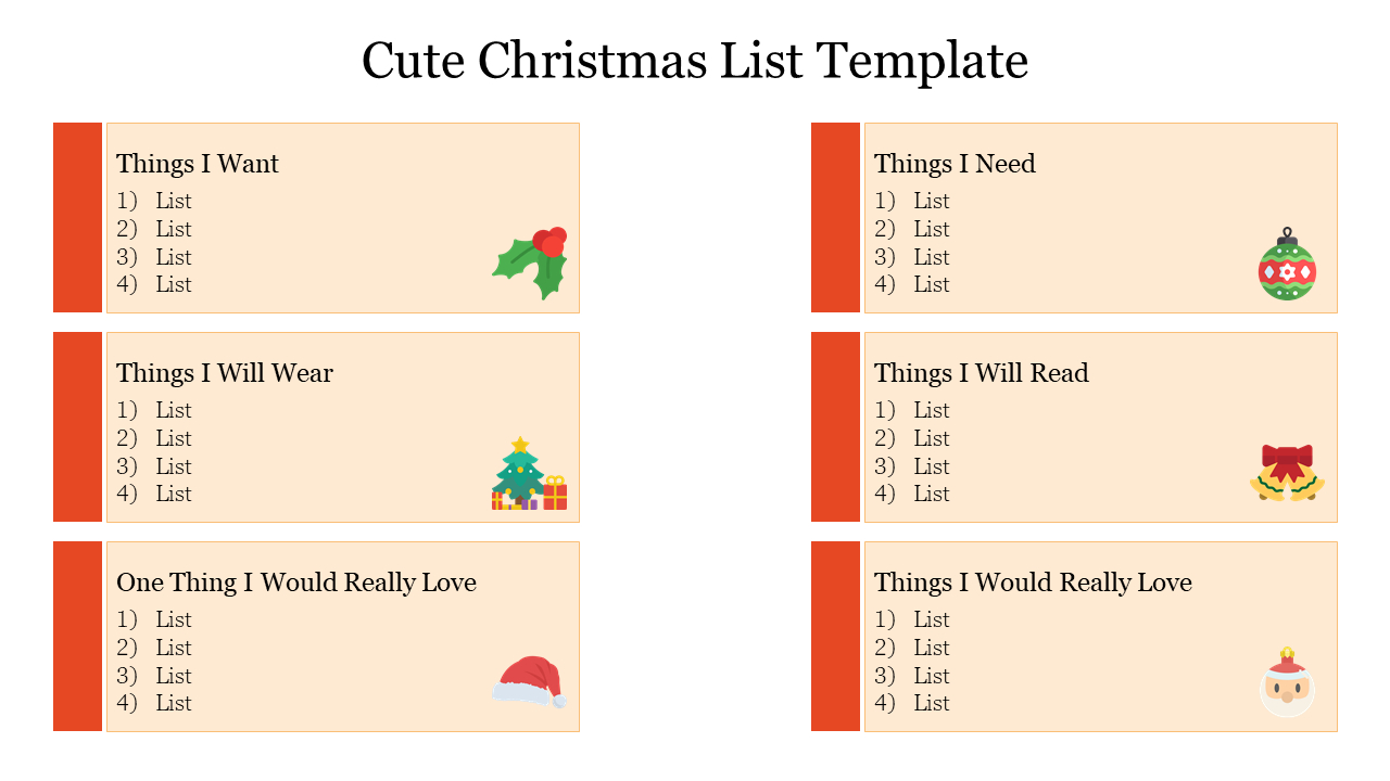 Cute Christmas List Powerpoint Template And Google Themes with regard to Christmas List Templates Google Slides