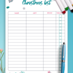 Download Printable Classic White Christmas List Template Pdf For Christmas List Templates Aesthetic