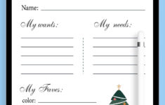 Download Printable White Christmas Wish List Template Pdf regarding Christmas Wish List Templates Printable