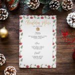 Editable Christmas Menu Template | Holiday Menu | Christmas Dinner Menu |  Printable Menu Throughout Christmas Menu Templates