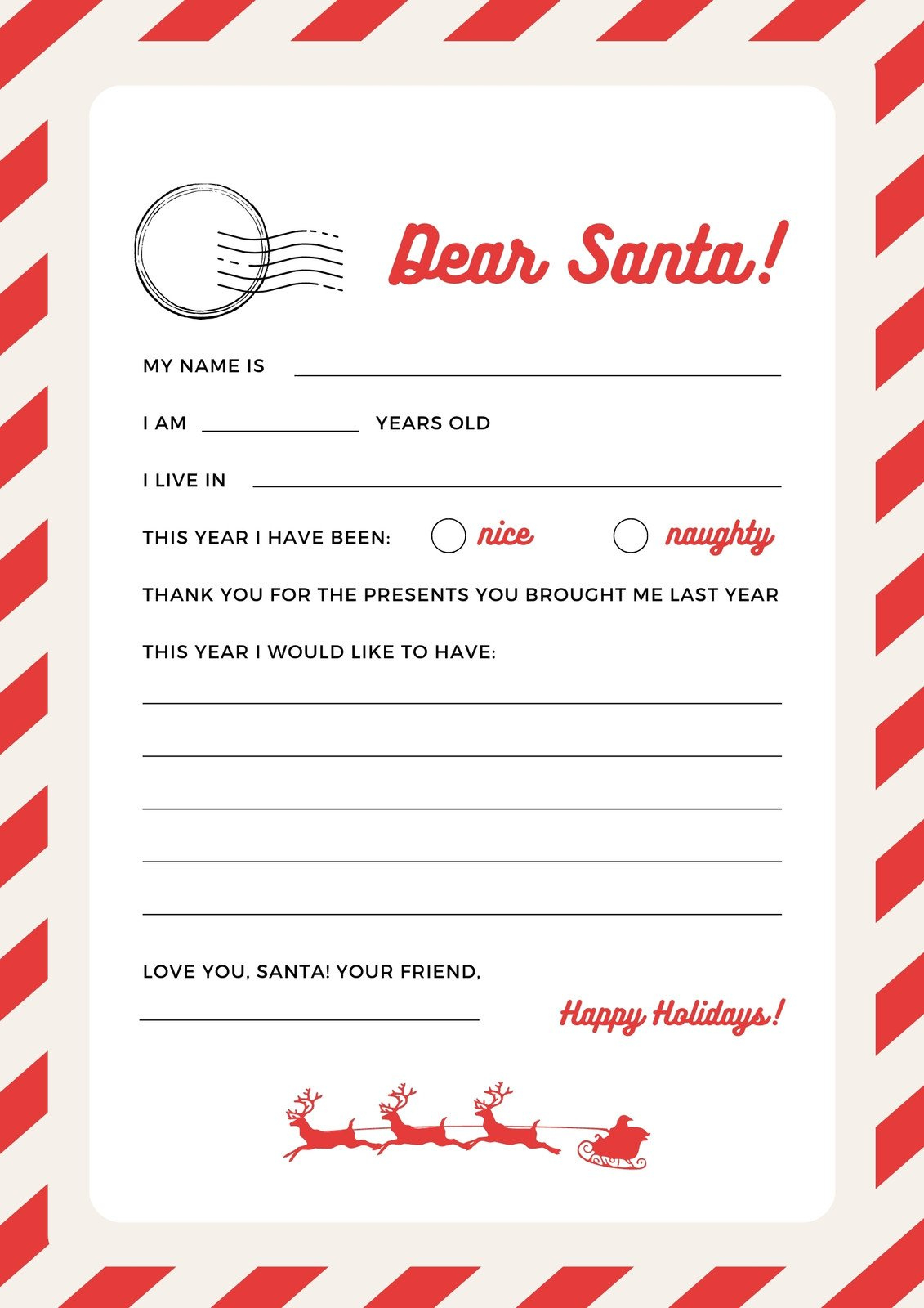 Free And Customizable Christmas Letter Templates | Canva inside Christmas Letter Templates