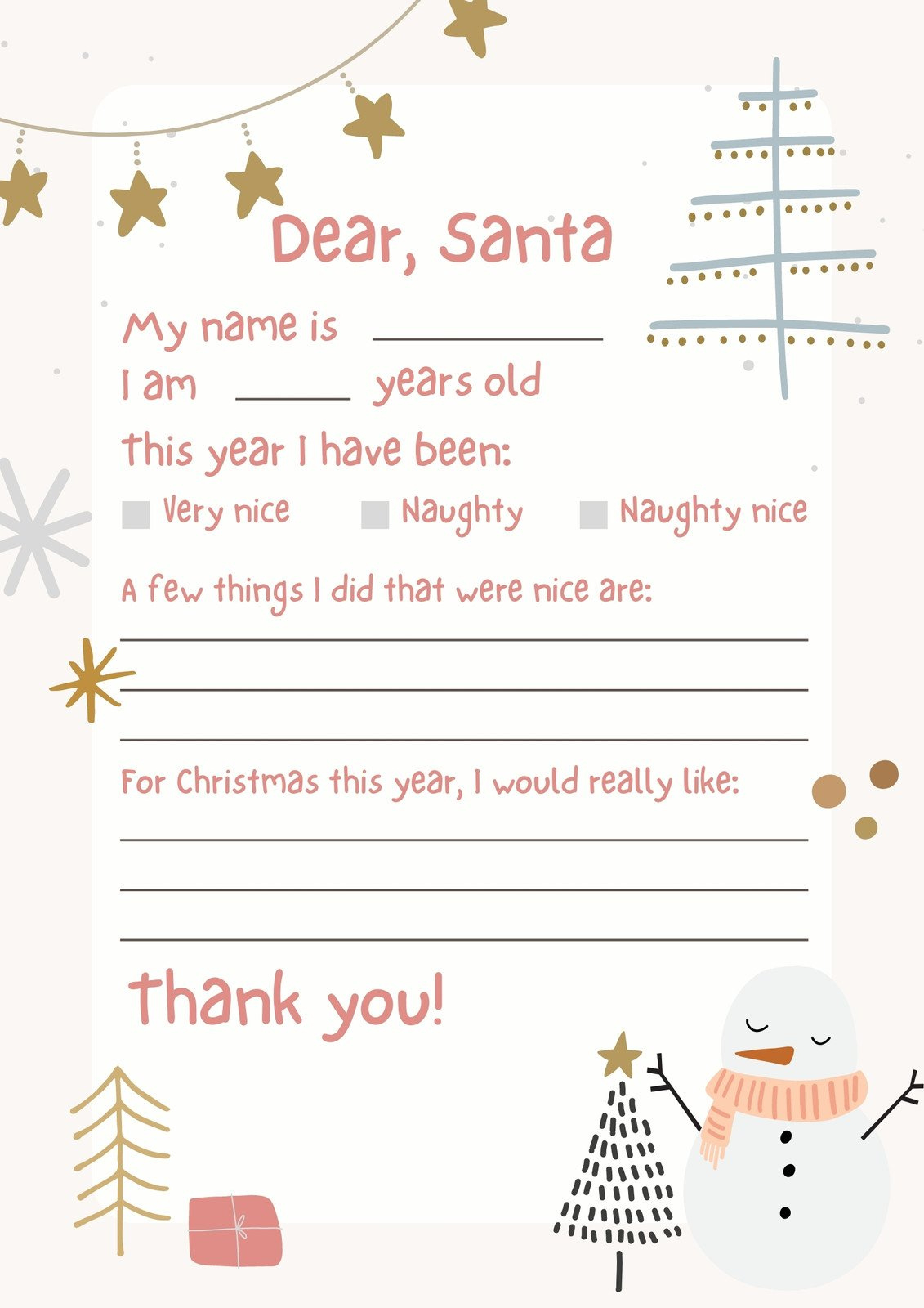 Free And Customizable Christmas Letter Templates | Canva intended for Letter Christmas Templates