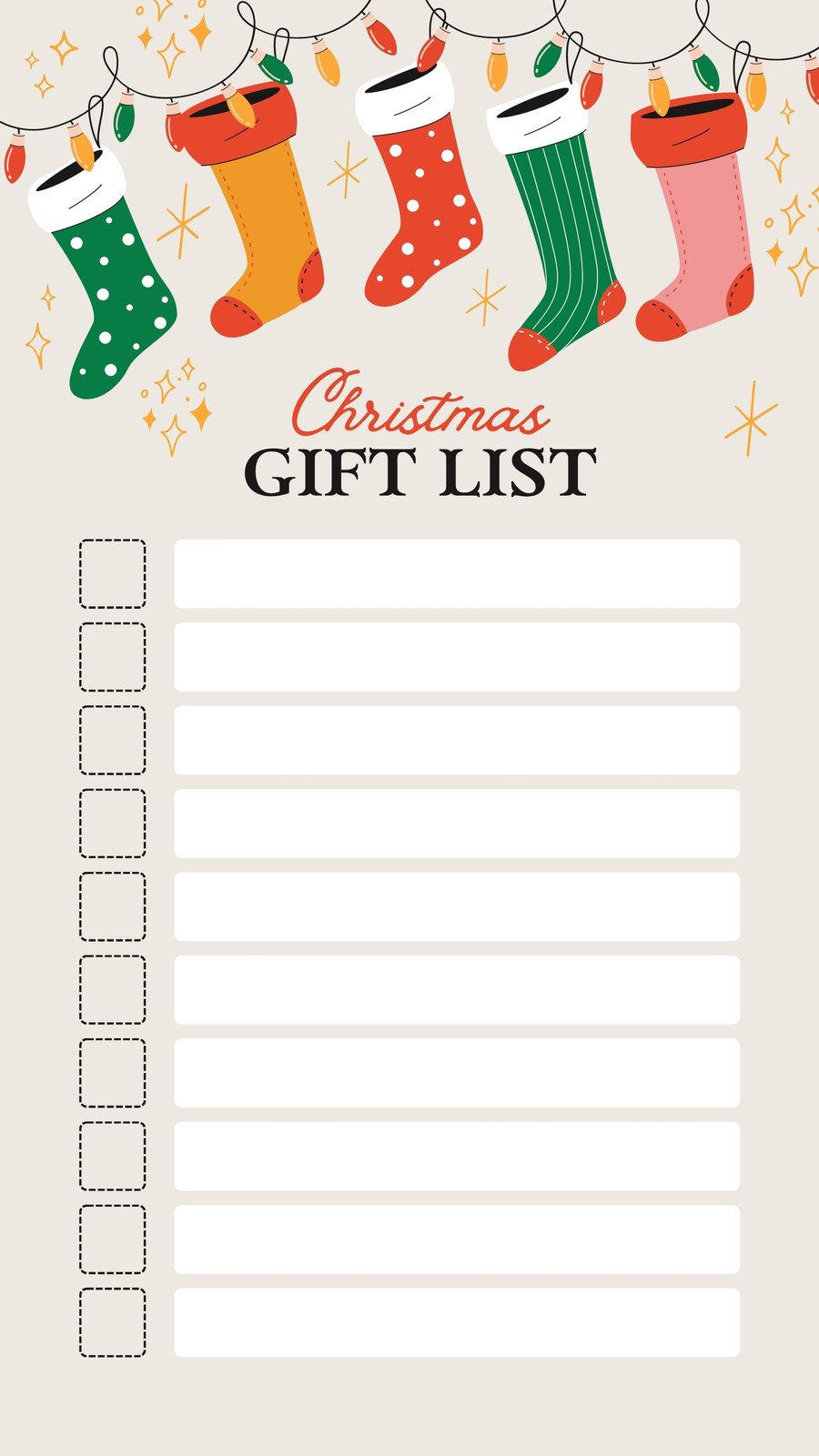 Free And Customizable Holiday Wishlist Templates in Christmas List Templates Aesthetic