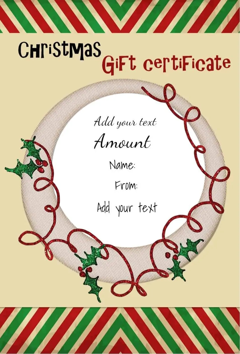 Free Christmas Gift Certificate Template | Customize &amp;amp; Download in Christmas Gift Certificate Templates Free