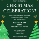 Free Christmas Invitation Templates & Examples: Edit Online In Holiday Christmas Party Invitation Templates