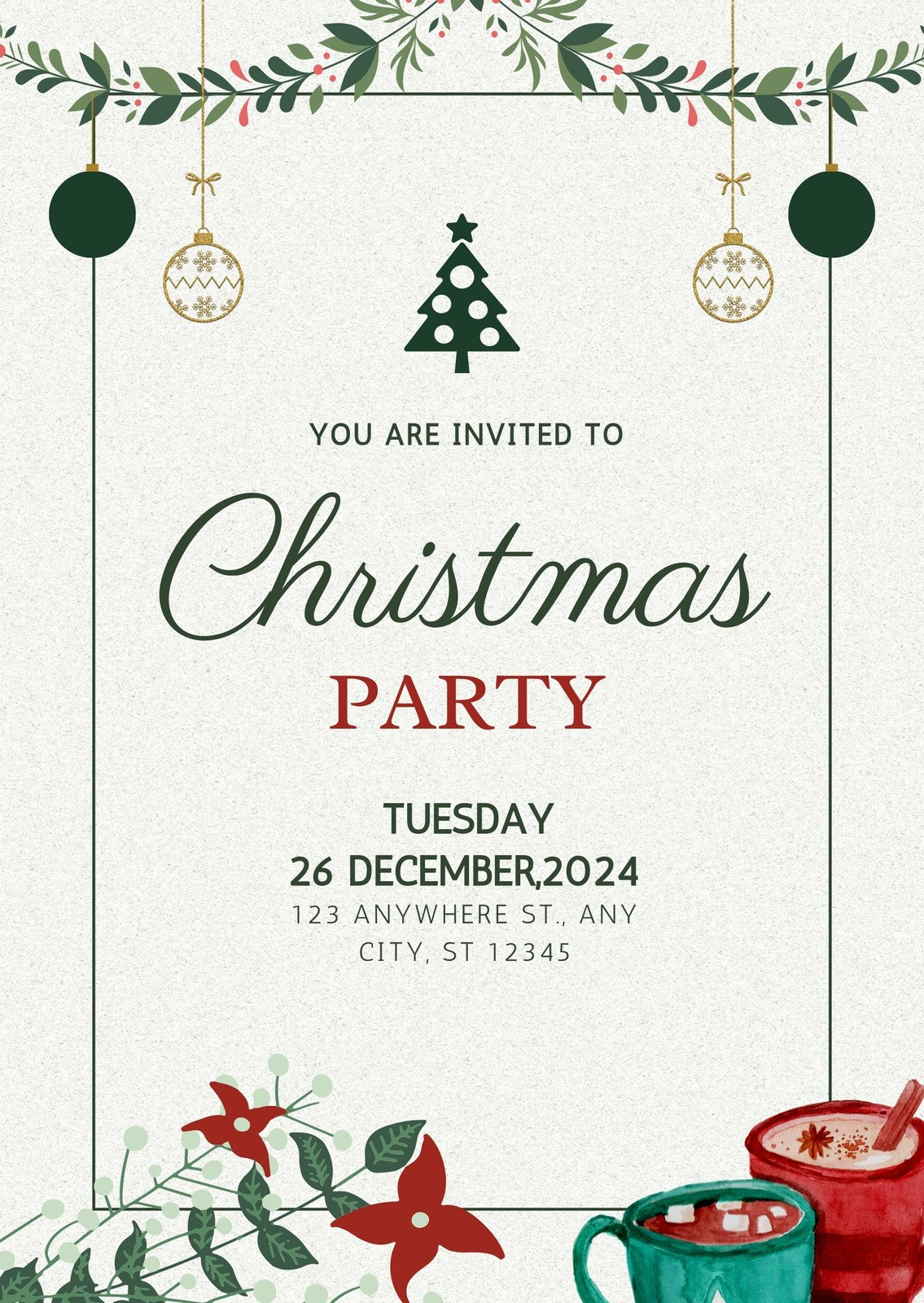 Free Christmas Party Virtual Invitation Templates | Canva in Christmas Party Invitations Templates