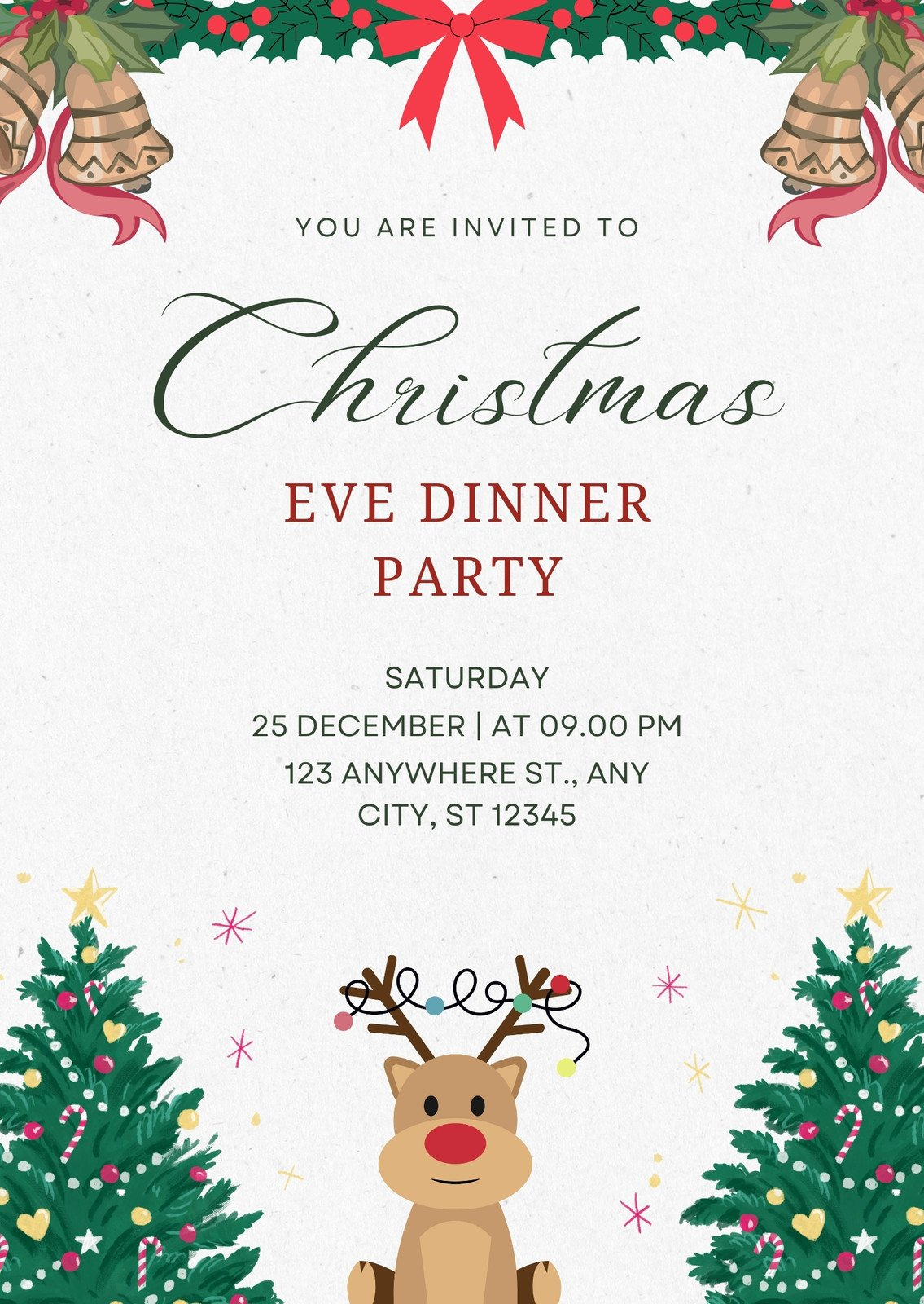 Free Christmas Party Virtual Invitation Templates | Canva throughout Christmas Day Invitation Templates