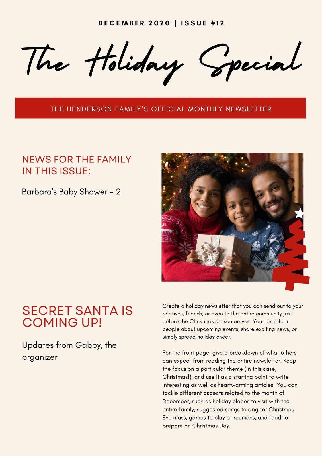 Free Custom Printable Christmas Newsletter Templates | Canva with Christmas Newsletter Templates