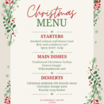 Free Printable And Customizable Dinner Party Menu Templates | Canva With Christmas Menu Templates