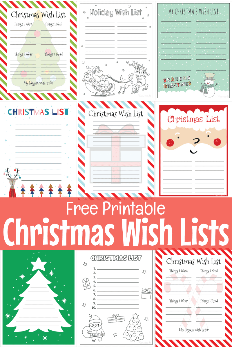 Free Printable Christmas Wish List Templates in Christmas List Templates Printable Free