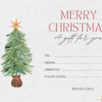 Free, Printable Custom Christmas Gift Certificate Templates | Canva For Christmas Gift Card Templates Free