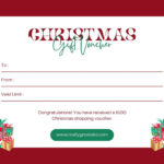 Free, Printable Custom Christmas Gift Certificate Templates | Canva Inside Christmas Gift Certificate Templates