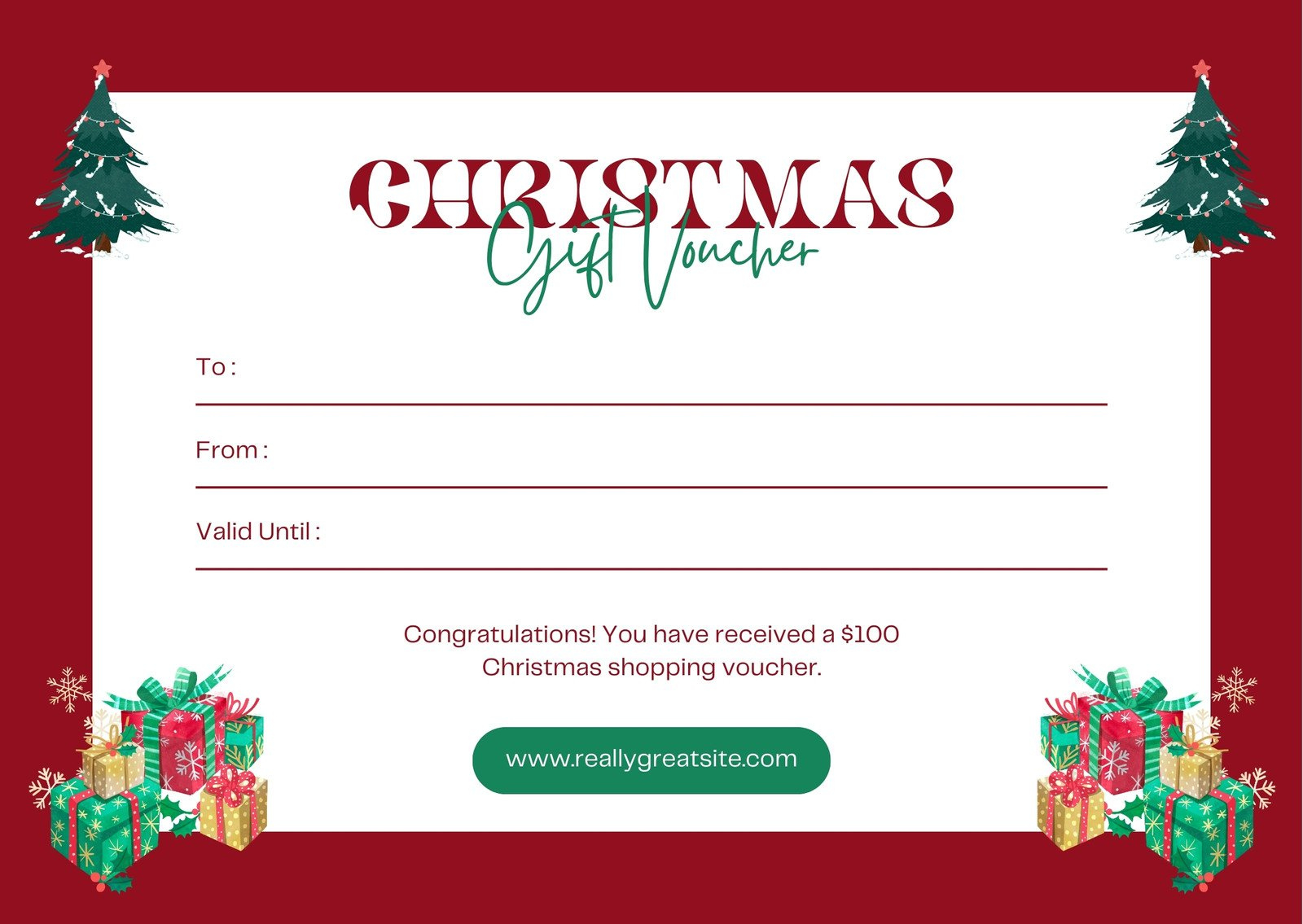 Free, Printable Custom Christmas Gift Certificate Templates | Canva inside Christmas Gift Certificate Templates