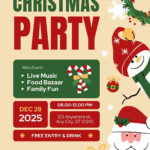 Free, Printable, Customizable Christmas Flyer Templates | Canva For Christmas Party Flyer Templates Free Download