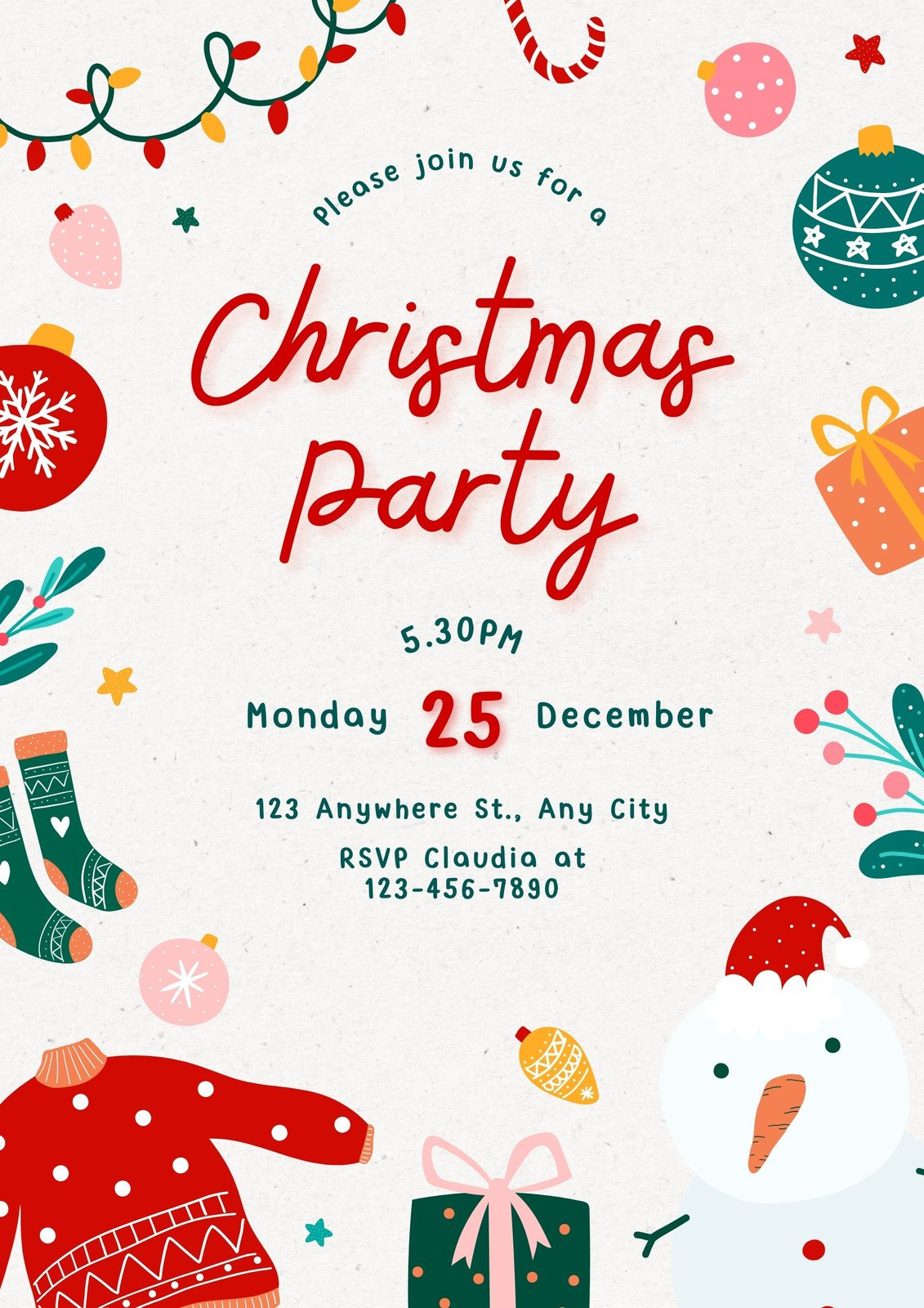 Free, Printable, Customizable Christmas Flyer Templates | Canva for Christmas Party Flyer Templates Free