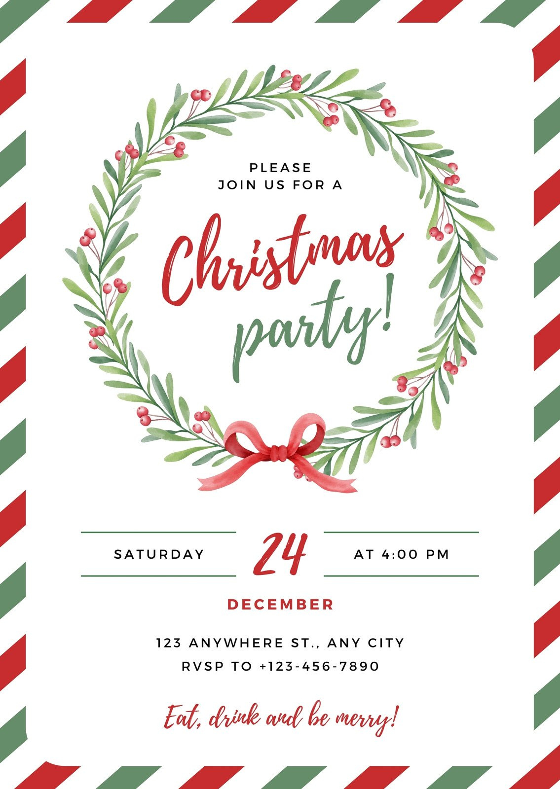 Free, Printable, Customizable Christmas Invitation Templates | Canva for Christmas Invite Templates Free