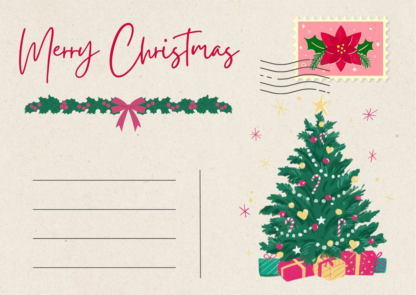 Free Printable, Customizable Christmas Postcard Templates | Canva with regard to Printable Christmas Postcards Templates Free