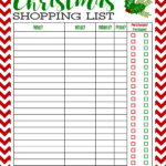 Freebie Printable Christmas Shopping List   Mom 4 Real Inside Christmas Shopping List Templates