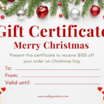 Gift Certificate Jeglicher Christmas Throughout Christmas Present Gift Certificate Templates