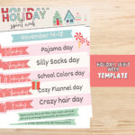 Holiday Spirit Week Template, Editable Winter Spirit Week Flyer In Christmas Spirit Week Templates