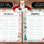 Kids Christmas Wishlist, Diy Editable Holiday Wish List Template Within Father Christmas Wish List Templates