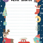 Letter To Santa Claus A4 Template With Cute Christmas Characters With Father Christmas List Templates