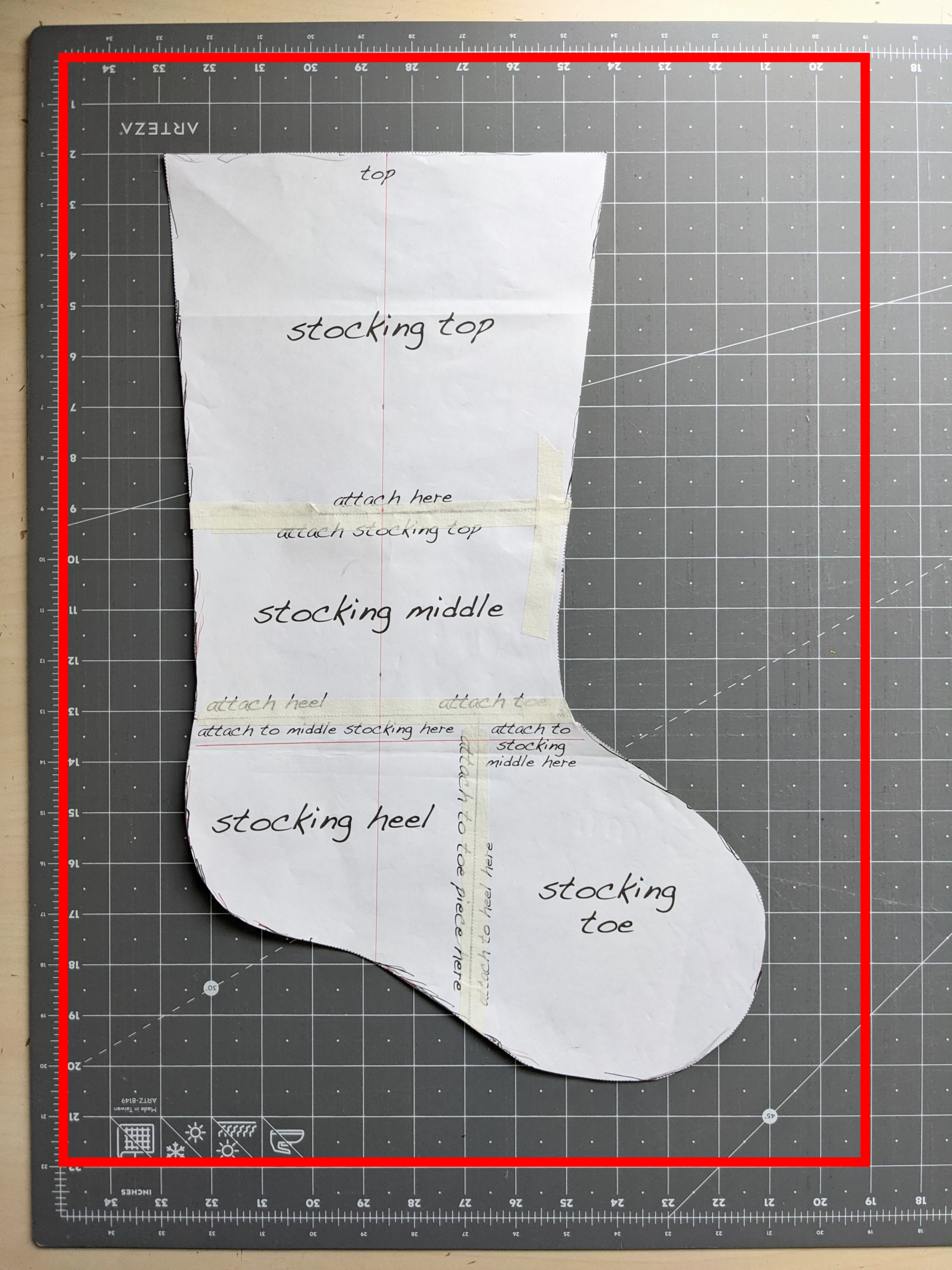 Minimalist Christmas Tree Stocking — Juniperus Threadworks inside Templates Christmas Stocking Pattern