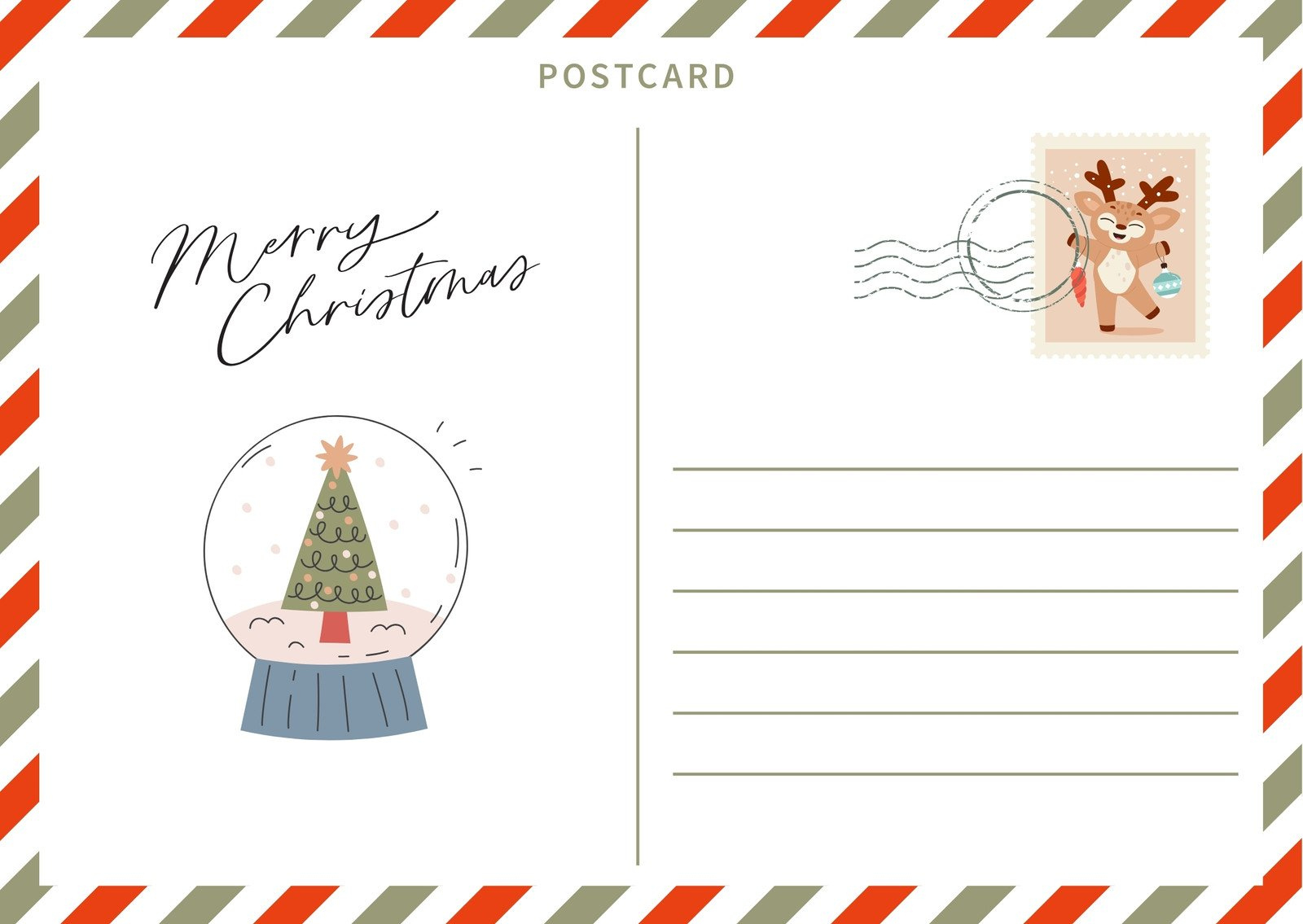 Page 6 - Free Printable, Customizable Christmas Postcard Templates in Christmas Postcard Templates