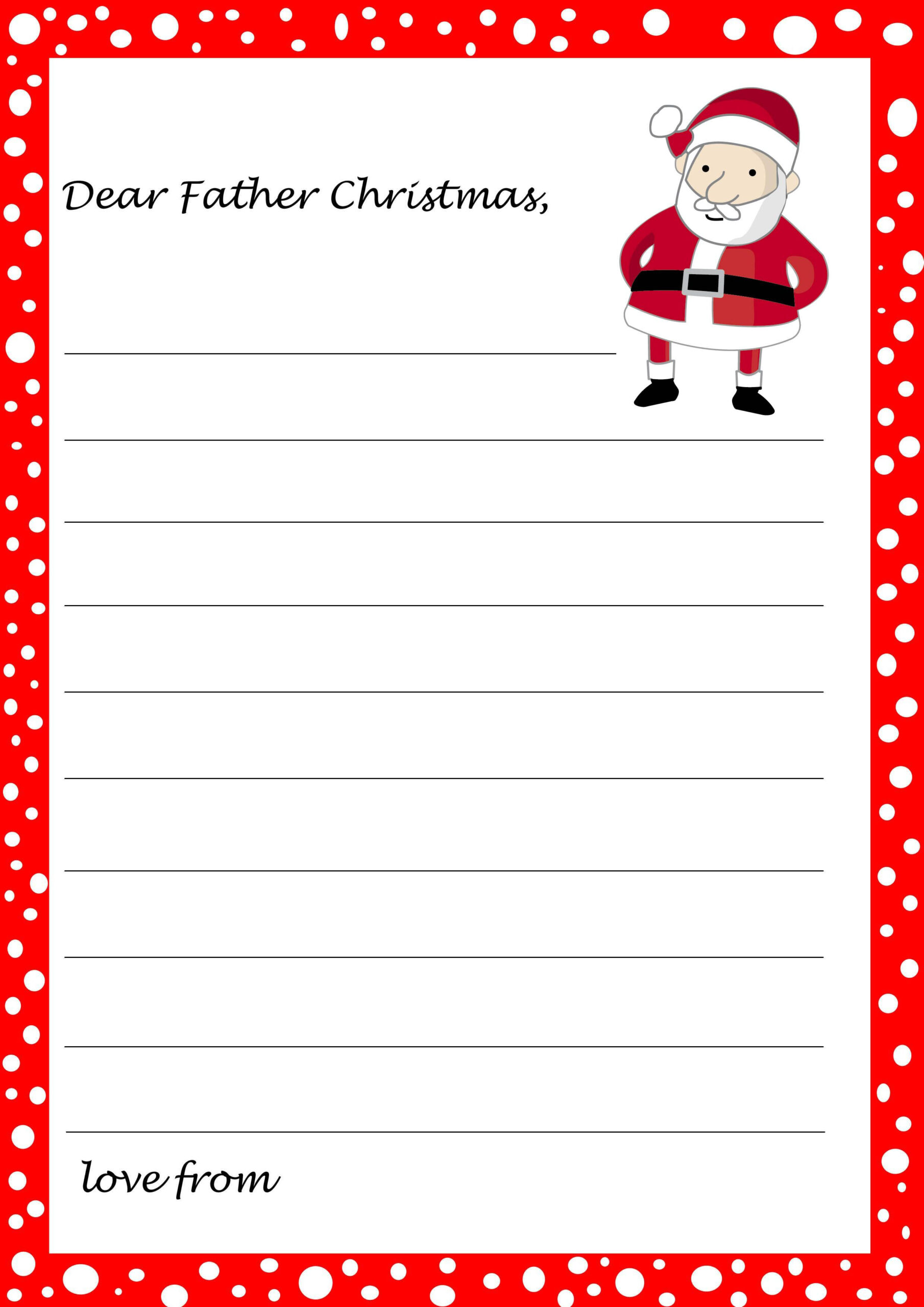 Pin Page in Letter To Father Christmas Templates Free